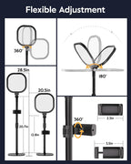 Lámpara Iluminación de videoconferencia para zoom con soporte, 30 modos, CRI>98