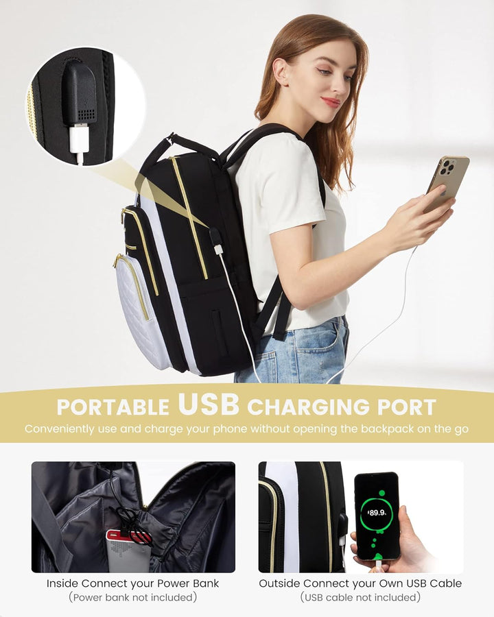 LOVEVOOK Mochila para laptop para mujer, ligera, casual, portátil d...
