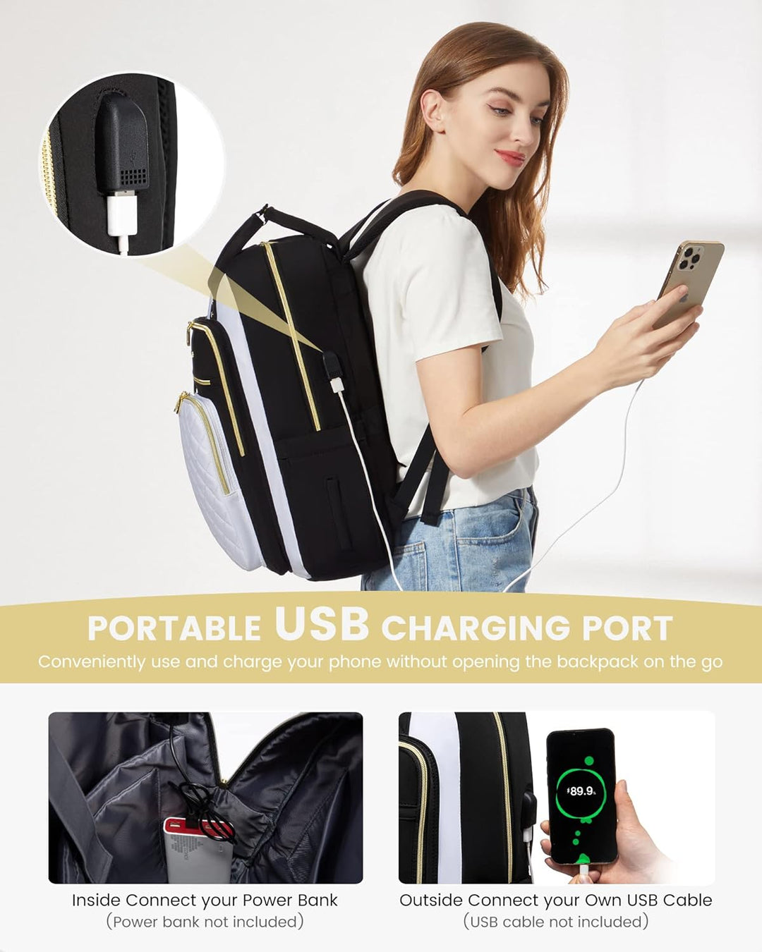 LOVEVOOK Mochila para computadora portátil para mujer, mochila para...