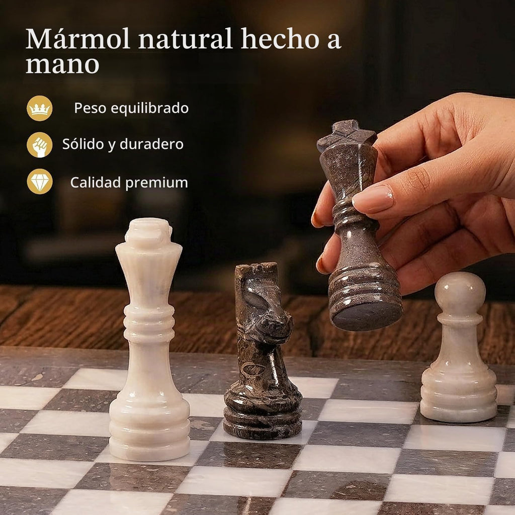 Radicaln Juego de ajedrez de mármol de 15 pulgadas, juego de mesa y ajedrez