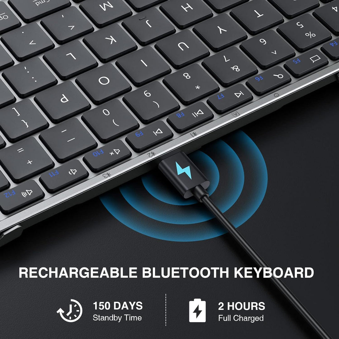ProtoArc XK01 - Teclado Bluetooth plegable, teclado portátil inalám...