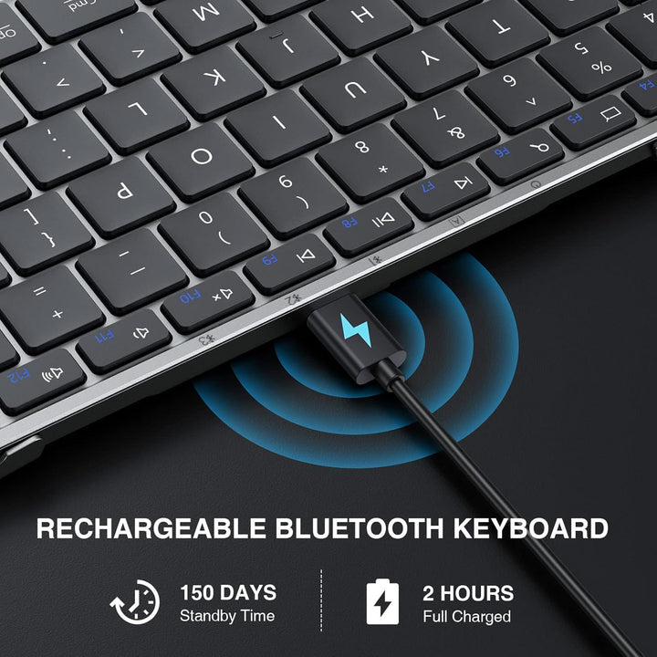 ProtoArc XK01 - Teclado Bluetooth plegable, teclado portátil inalám...
