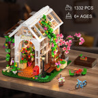 HOGOKIDS Juego de construcción de casa de flores con luz