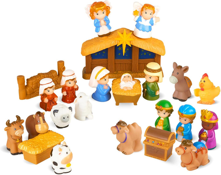 COOLTUNE Juego de Belén para niños \u2013 25 piezas de Navidad con...