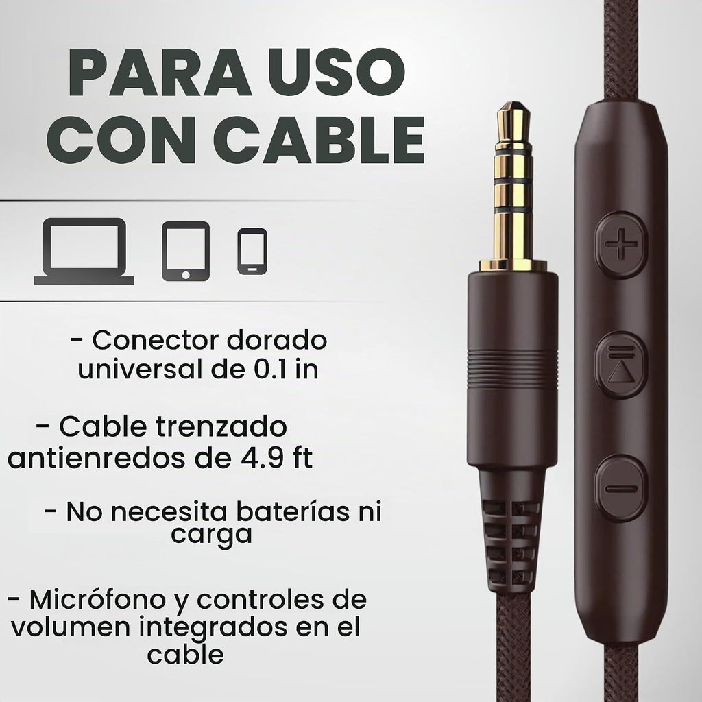 ARTIX - Auriculares con cable con micrófono, auriculares con cable