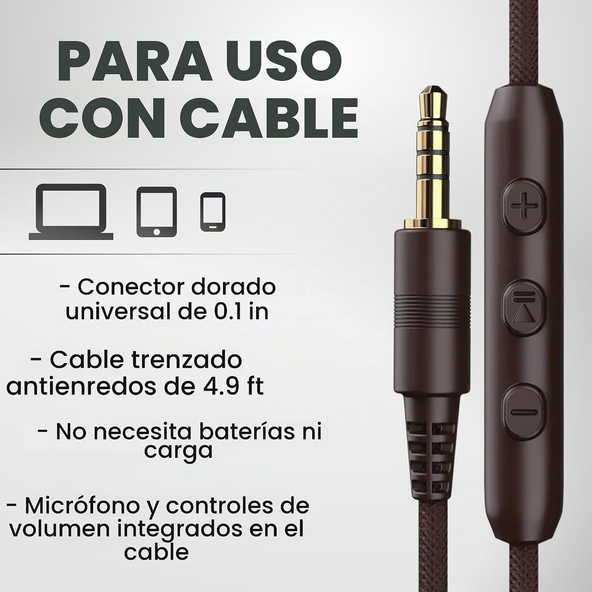 ARTIX - Auriculares con cable con micrófono, auriculares con cable
