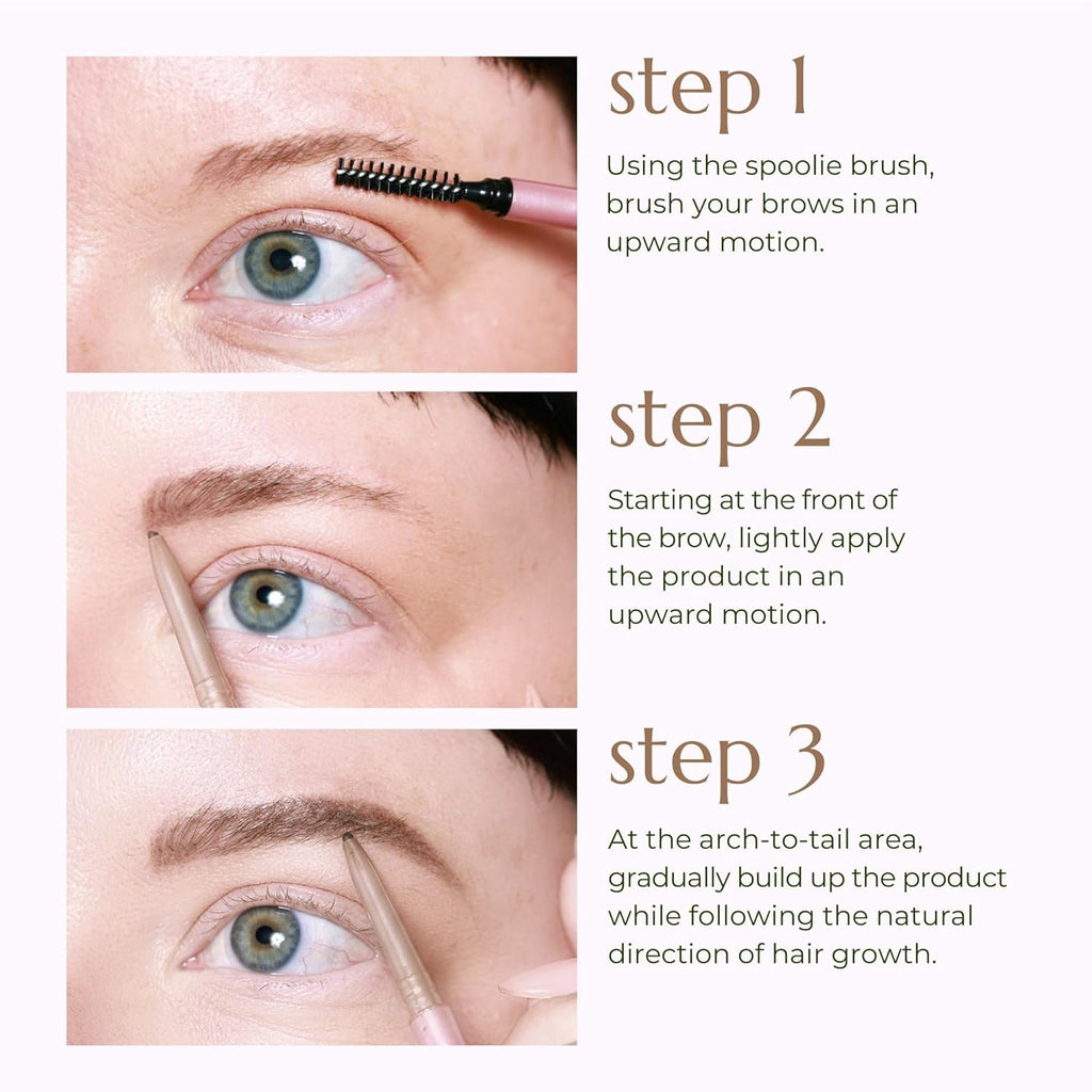 Lápiz delineador para cejas con de color con cepillo, Tentador gris pardo