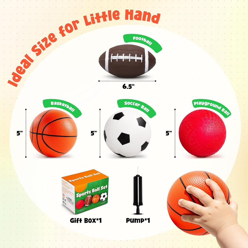 Juego de 5 bolas suaves para niños, juguetes deportivos al aire