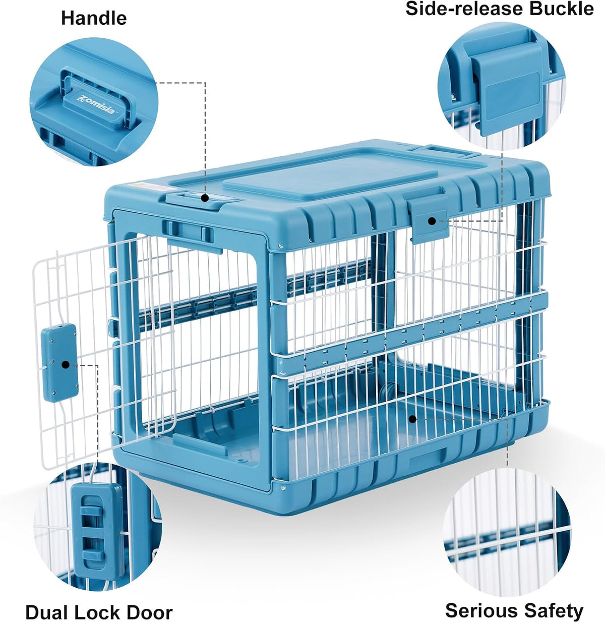 Jaula plegable para perros de 28" L para perros, perrera resistente