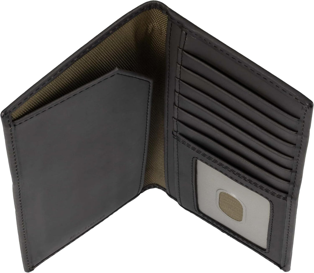 Carhartt Cartera de cuero para hombre con triple puntada, cuero dur...