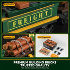 Lumibricks Wild West - Juego de ladrillos de construcción de tren de carga - Locomotora clásica 4-4-0 modelo 1524 piezas kit de ideas para adultos y adolescentes