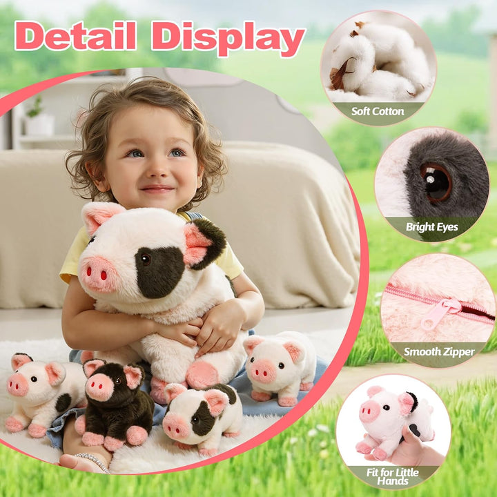 OUOZZZ - Cerdo de peluche 5 en 1 de 11 pulgadas con cremallera | Di...