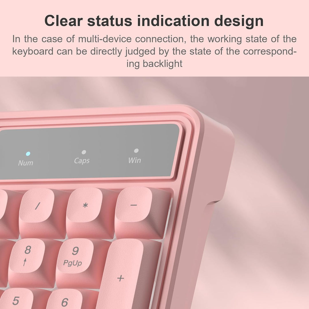 Combo de teclado y ratón rosa cremoso, MageGee GK980 - Teclado rosa...