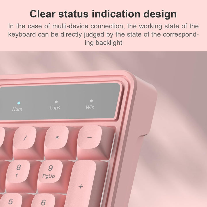 Combo de teclado y ratón rosa cremoso, MageGee GK980 - Teclado rosa...
