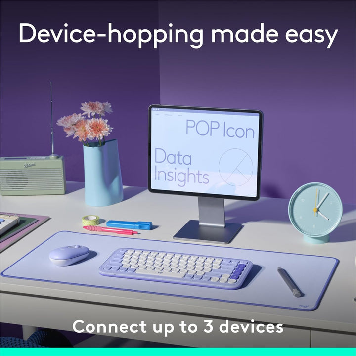 Logitech POP ICON Keys Teclado Bluetooth inalámbrico, escritura cóm...
