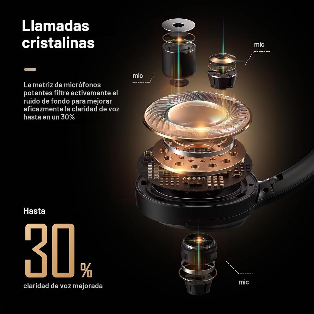 Calmbee Auriculares híbridos con cancelación activa de ruido inalámbricos