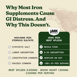 MK Supplements IRONCLAD | Cápsulas de corazón de bazo de res y biso...