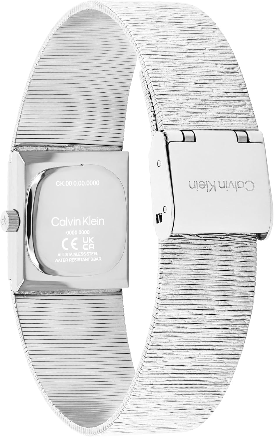 Calvin Klein Reloj Mujer Cuadrado Cuadrado Sutil - Caja Mini Cuadrada, Correa Malla, Esfera Texturizada, Resistente al Agua hasta 30m - Inspirado en Joyería, Reloj Contemporáneo - Regalo para Ella 20mm