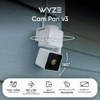 WYZE Cam Pan v3, cámara de seguridad para interiores y exteriores con
