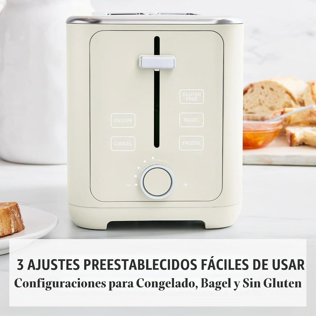 Martha Stewart Tostadora de 2 rebanadas, 3 ajustes preestablecidos y 10