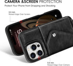 Funda cruzada de cuero genuino para iPhone 16 Pro Max