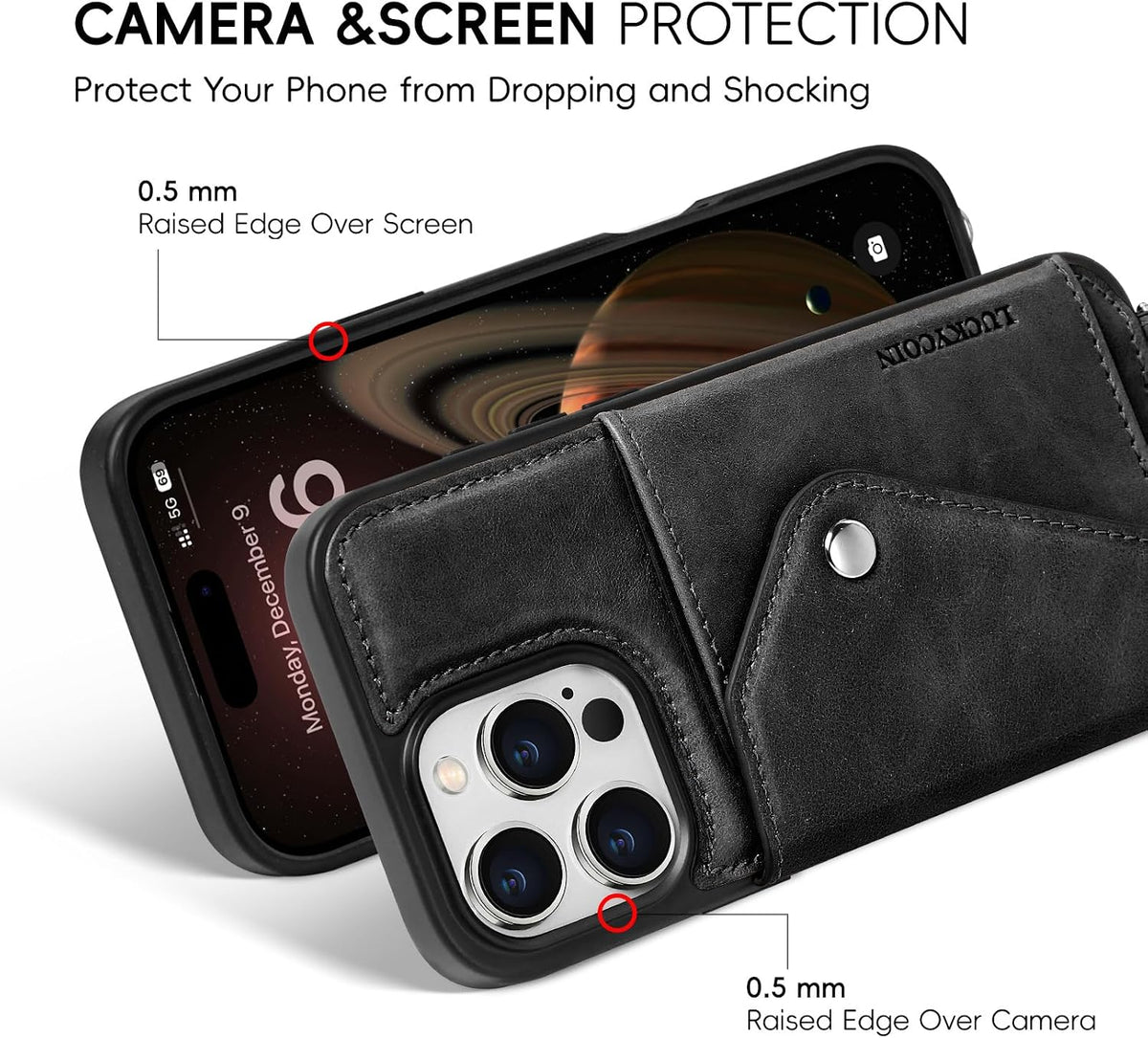 Funda cruzada de cuero genuino para iPhone 16 Pro Max