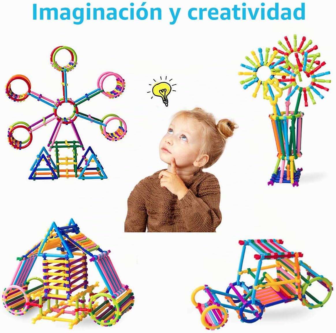 Juboury 1054pcs juguete de construcción bloques de construcción barras
