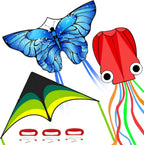 Cometas para niños y adultos, juego de cometas de playa para principiantes, paquete de cometas grandes y fáciles de volar para niños y niñas, incluye cuerda de cometa, perfecto para actividades al