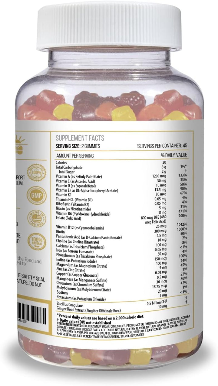 ACTIF Gomitas bariátricas orgánicas con más de 25 vitaminas y miner...
