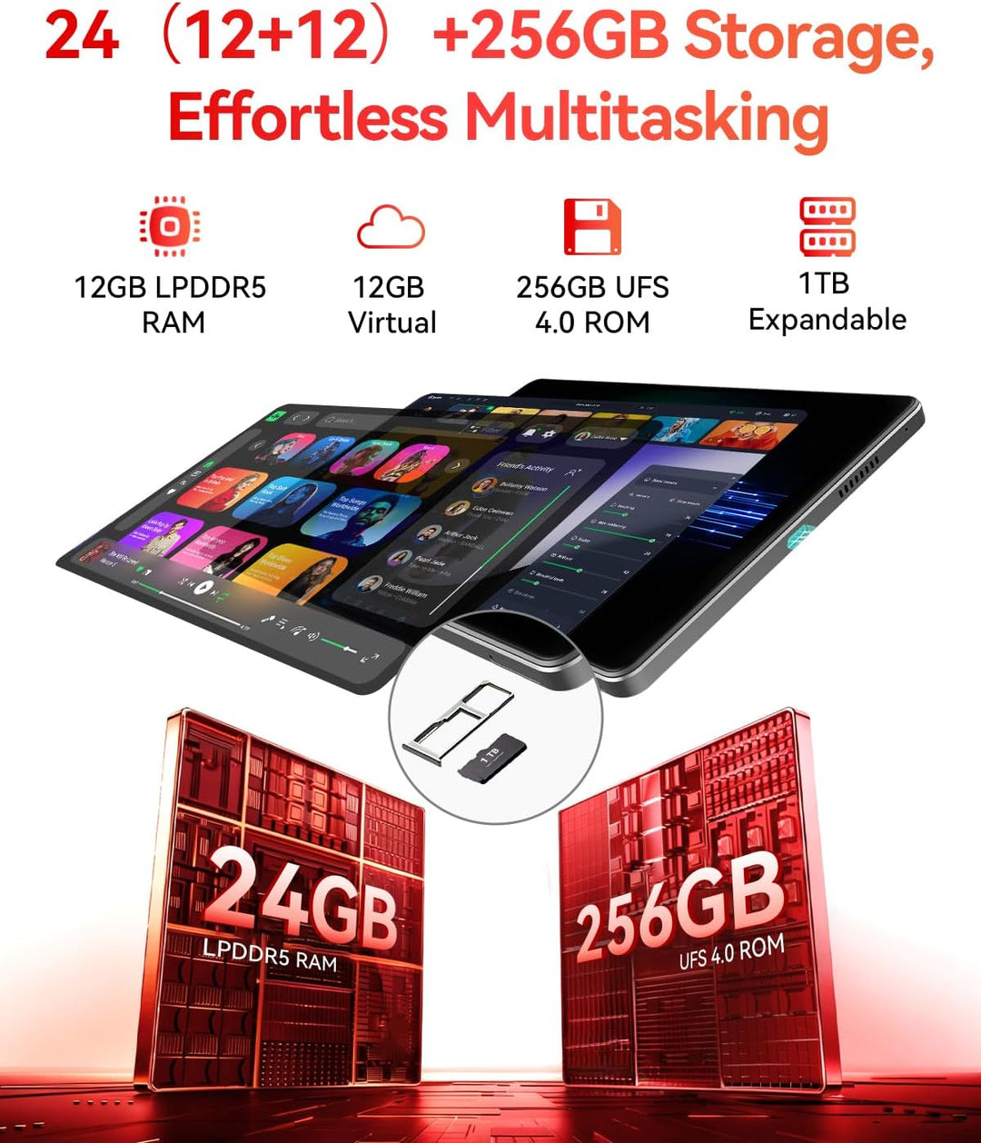 BNCF Tablet Android 16 de 8.8 pulgadas con Gemini AI, MediaTek Dime...
