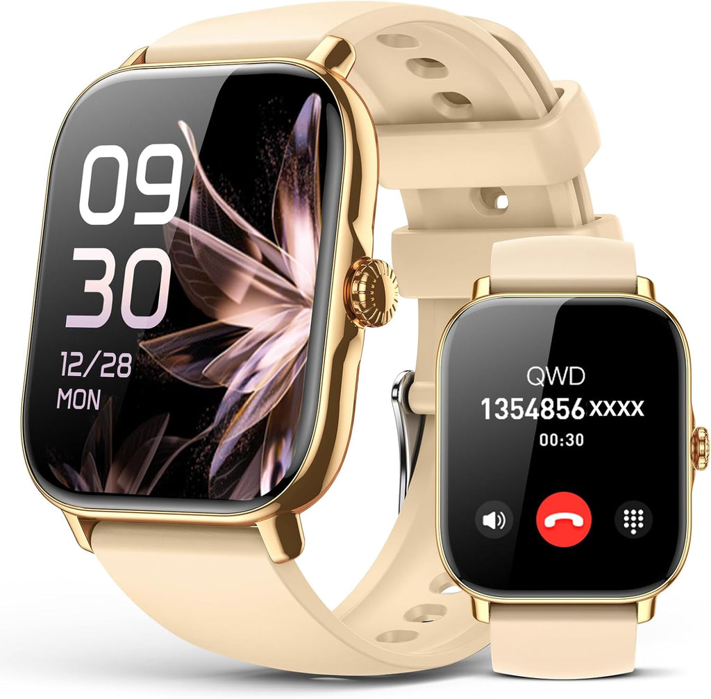 Reloj inteligente para mujeres y hombres, contestar/hacer llamadas, reloj de seguimiento de pasos de fitness impermeable IP68 con monitor de sueño/contador de actividad/modo deportivo más de 110 años, reloj inteligente compatible con Android iPhone