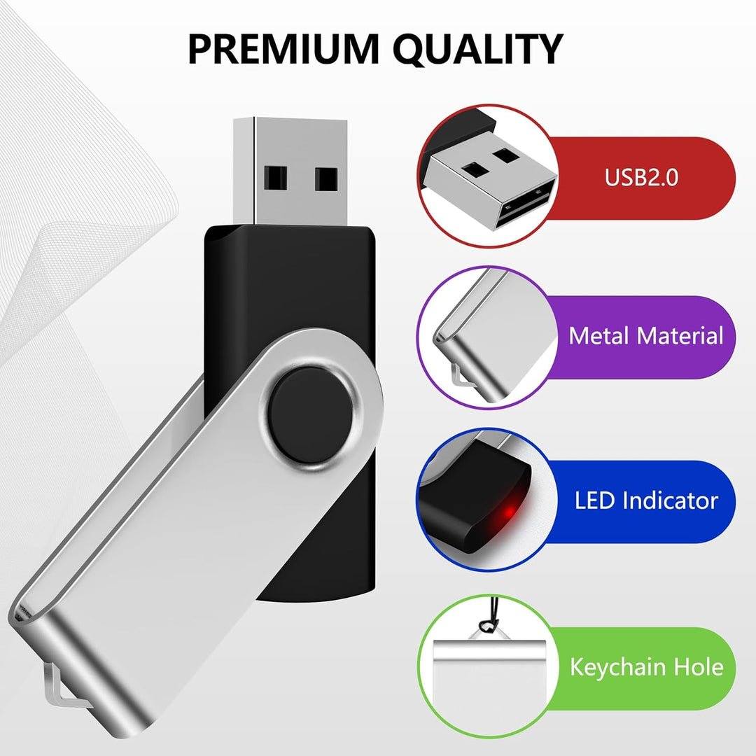 AreTop Unidad flash de 32 GB, paquete de 10 unidades USB, llavero p...
