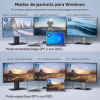 Estación de acoplamiento para portátil,WAVLINK Dock 3 Monitores,Dual DP