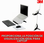 3M Elevador vertical para computadora portátil con gestión de cables, 9 x 12 x 6.5 pulgadas a 9.5 pulgadas, negro/gris carbón, soporta 20 libras