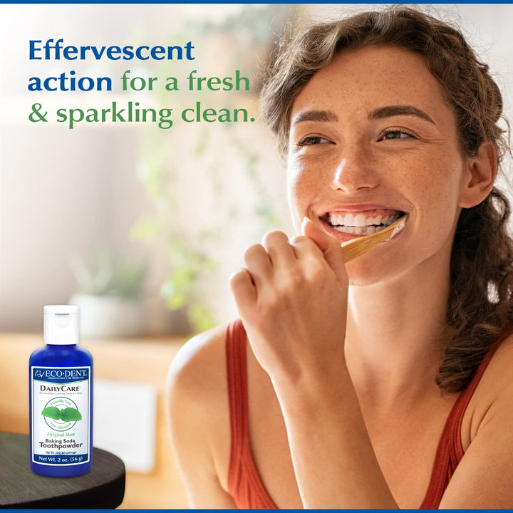 Eco-Dent DailyCare - Polvo de dientes de bicarbonato de sodio, ment...