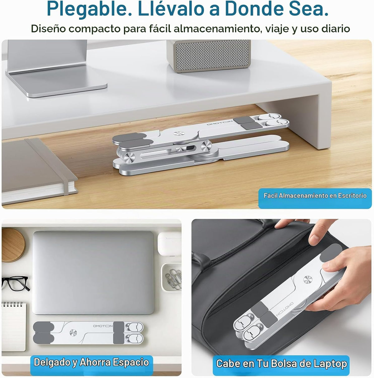 OMOTON LA10 360° giratorio portátil soporte elevador plegable para...