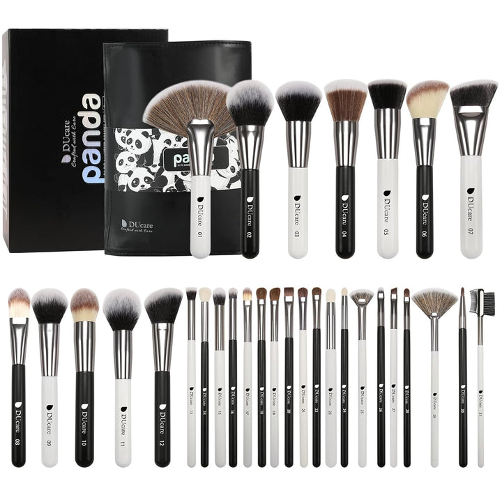 DUcare Juego de brochas de maquillaje profesional, 31 piezas, serie...