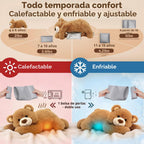 Mewaii Peluche de oso de peluche con peso, calentable, refrigerable, 2-5