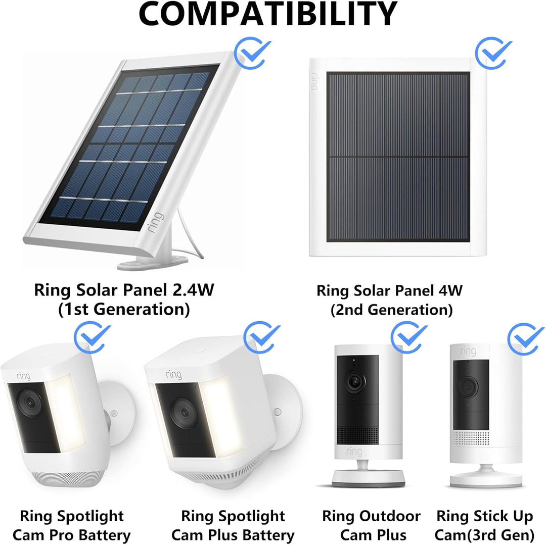 Soporte de pared 2 en 1 para panel solar de anillo batería
