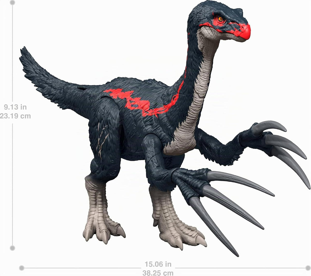 Mattel Jurassic World Teoría del Caos Slash N Roar Figura de Dinosaurio de Acción de Therizinosaurus, Garras de Ataque y Sonido, Juego Digital