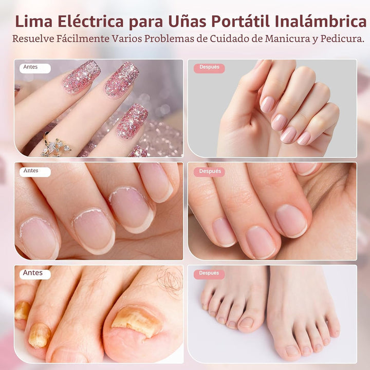 ZABOUL Kit de Taladro Eléctrico para Uñas Inalámbrico Profesional L...