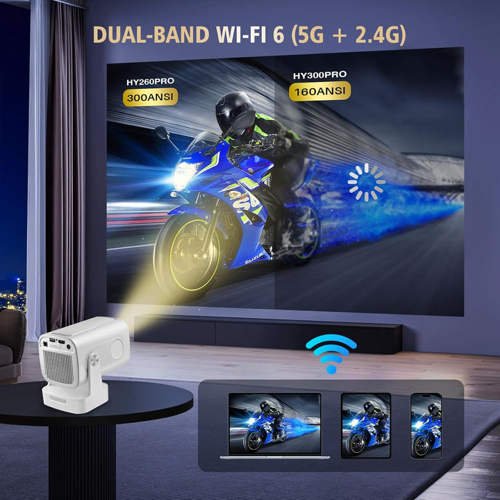 Mini proyector portátil con WiFi y Bluetooth, soporte para proyecto...