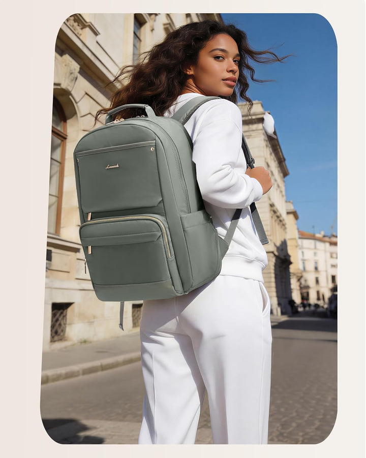 LOVEVOOK Mochila para laptop para mujer con bolsillo para taza de g...