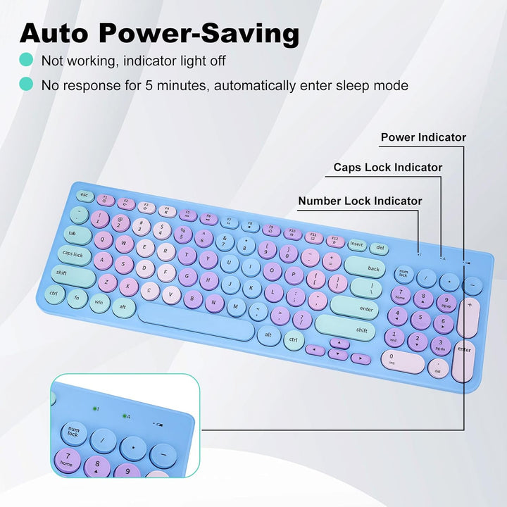 Combo de teclado y mouse inalámbricos, teclado retro de máquina de...