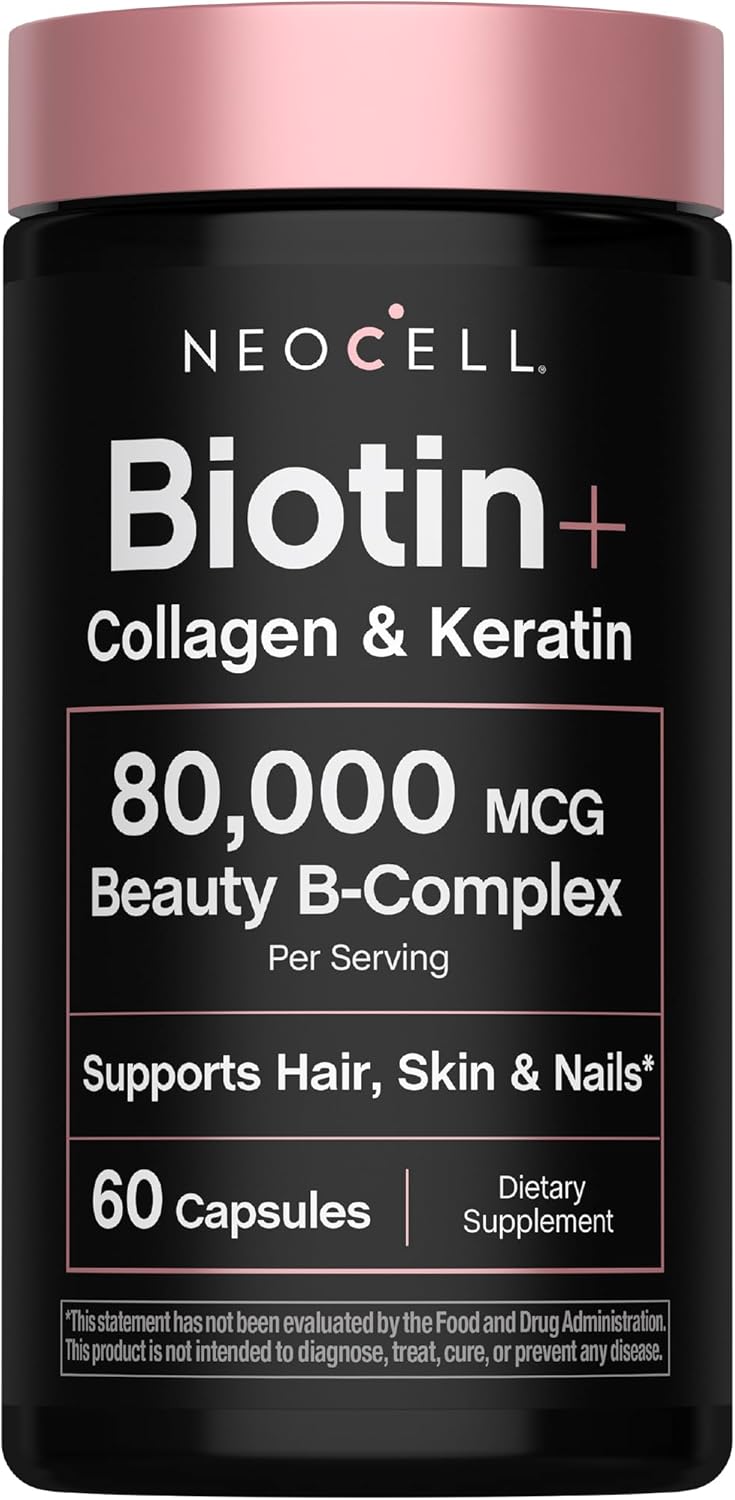 NeoCell Suplemento de queratina de colágeno de biotina | 80000mcg |...