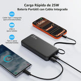 NOBIS Cargador portátil 25W 10000mAh Power Bank con cable USB-C inc...