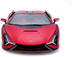Lamborghini Sian FKP 37 Rojo con ruedas de cobre 118 Modelo de automóvil fundido a presión por Bburago 11046 TY-18-11046R