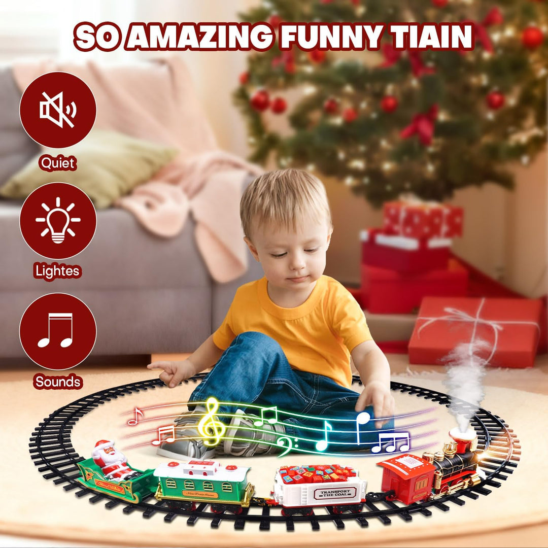 Juego de tren de juguetes para alrededor del árbol para 3