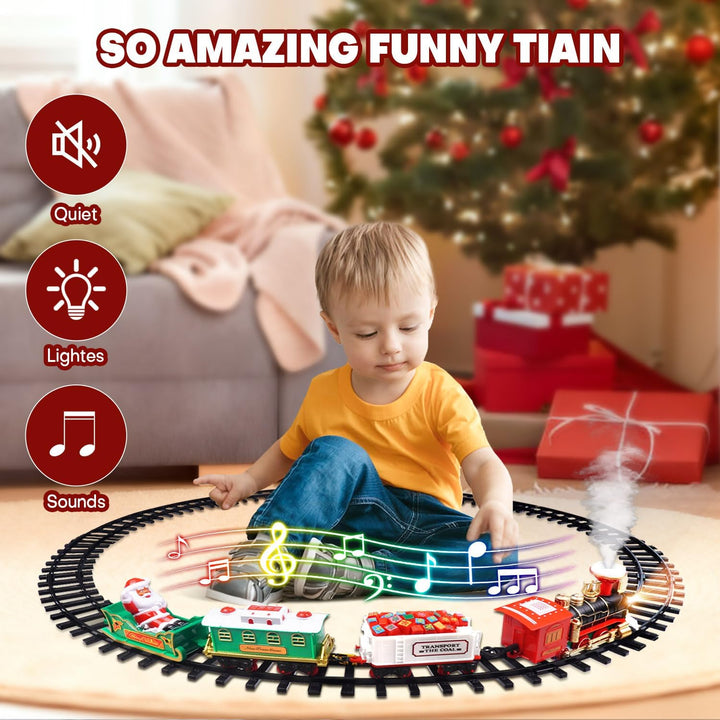 Juego de tren de juguetes para alrededor del árbol para 3
