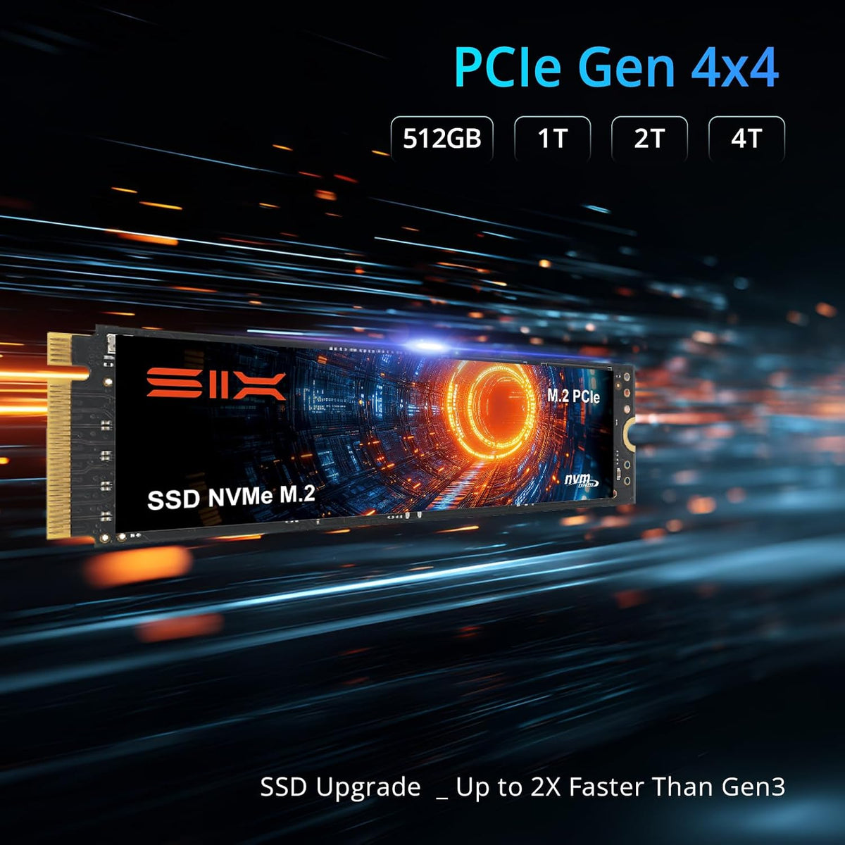 SIX NVME X7400 M.2 SSD PCIe 4.0-512GB m.2 2280 ssd, lectura hasta 5...